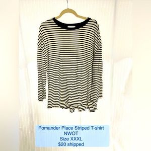 NWOT Tuckernuck navy and cream striped cotton top XXXL